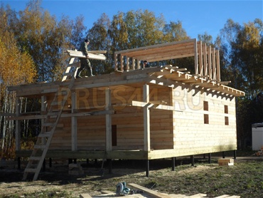 Строительство дома. Дом 7х8 м. + 2 м. крыльцо и балкон. Тульская область, Ясногорский р-н, снт Октава.