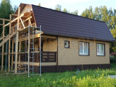 Внешняя отделка. Дом 7х8 м. + 2 м. крыльцо и балкон. Тульская область, Ясногорский р-н, снт Октава.