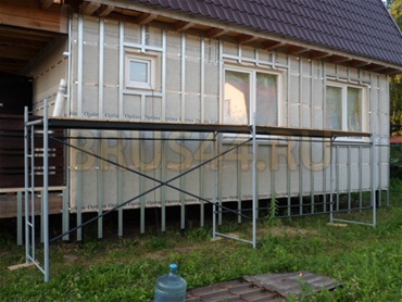 Внешняя отделка. Дом 7х8 м. + 2 м. крыльцо и балкон. Тульская область, Ясногорский р-н, снт Октава.