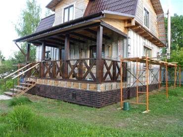 Внешняя отделка. Дом 6х9 м. Калужское шоссе, снт Ранет