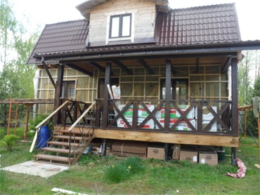 Внешняя отделка. Дом 6х9 м. Калужское шоссе, снт Ранет