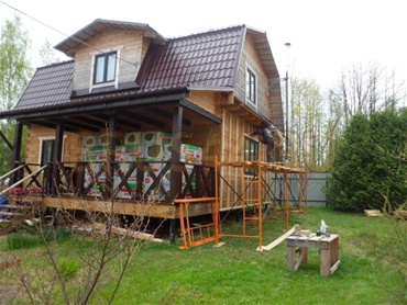 Внешняя отделка. Дом 6х9 м. Калужское шоссе, снт Ранет