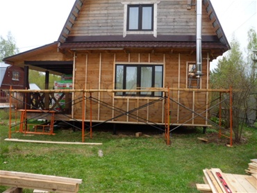 Внешняя отделка. Дом 6х9 м. Калужское шоссе, снт Ранет