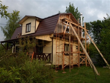 Внешняя отделка. Дом 6х9 м. Калужское шоссе, снт Ранет