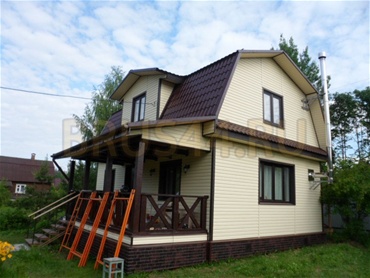 Внешняя отделка. Дом 6х9 м. Калужское шоссе, снт Ранет